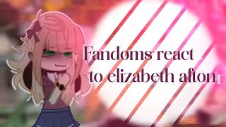 Fandoms react to elizabeth afton 1  7  bsd  fnaf sb  fnaf  ddlc  poppy playtime yan sim [upl. by Nahoj]