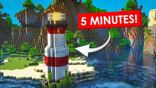 Simple Minecraft Lighthouse Starter House Build Tutorial [upl. by Enytsirhc926]