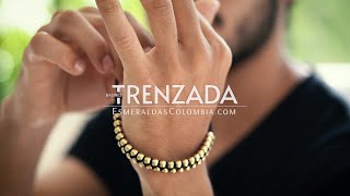 Pulsera Balines Trenzada Oro Laminado [upl. by Arytal]