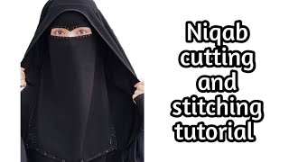 Niqab cutting and stitching tutorialDouble layer niqab cutting and stitchingyumnas world [upl. by Woermer878]