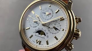 Blancpain Leman Perpetual Calendar Chronograph 2585141853 Blancpain Watch Review [upl. by Enymzaj]