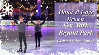 Oona and Gage Brown CHRISTMAS performance at NYC Bryant Park Christmas Tree Lighting Nov 29 2022 [upl. by Itsur]