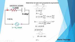 Cálculo de impedancia Corriente alterna Clase 2circuito RC [upl. by Aydiv]