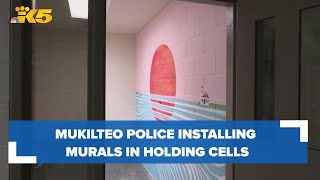 Mukilteo Police Department installing murals in holding cells [upl. by Danice993]