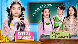 First Day Of Rich Baby Doll In Poor School 2  Funny Stories About Baby Doll Family [upl. by Sebbie]