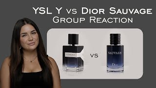 Yves Saint Laurent Y Eau De Parfum vs Dior Sauvage Group Reaction [upl. by Ylecic755]