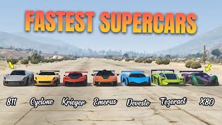 GTA 5 ONLINE  DEVESTE VS EMERUS VS KRIEGER VS CYCLONE VS TEZERACT VS X80 VS 811 WHICH IS FASTEST [upl. by Notsur]