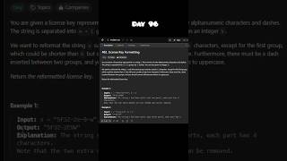 LeetCode 482  License Key Formatting 100daysofcodingchallenge javaprogramming [upl. by Enidlareg]