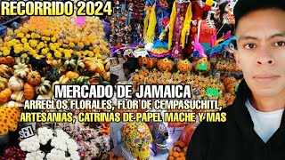 ARREGLOS FLORALES ARTESANÍAS DE BARRO CATRINAS DE PAPEL MACHE EN EL MERCADO DE JAMAICA 🏵️🎃🥳 [upl. by Allbee163]