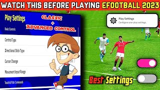 Best new play settings efootball 2023  Play settings setup pes 2023 mobile [upl. by Leroy352]