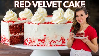 RED VELVET CAKE RECIPE with Cream Cheese Frosting [upl. by Ettenauq179]