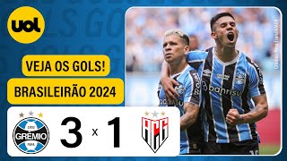 GRÊMIO 3 X 1 ATLÉTICOGO  BRASILEIRÃO 2024 VEJA OS GOLS DE DEREK SOTELDO PEPÊ E VILLASANTI [upl. by Rita79]