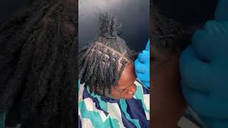 Most easiest way to interlock dreadlocks with crochet hook 🪝 interlocking Dreadlocks locs [upl. by Enilesor371]