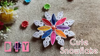 DIY Paper quilling Snowflake making  Christmas amp New year special room decor craft idea ❄️ [upl. by Mur]