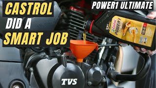 CASTROL POWER1 ULTIMATE IN MY TVS APACHE RTR 200 4V BS6 ENGINE OIL POWER1 ULTIMATE 10W40 REVIEW [upl. by Odlonra]