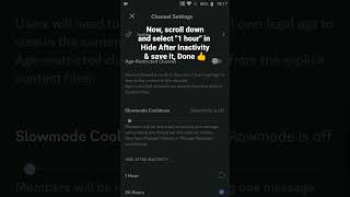 How to setup Hide After 😴 inactivity 1 hour in Discord Mobile roduz discord tutorial how hide [upl. by Baptist]