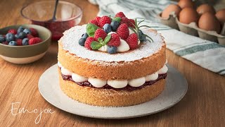 Victoria Sponge Cake Recipe  Emojoie ASMR cooking [upl. by Grassi]