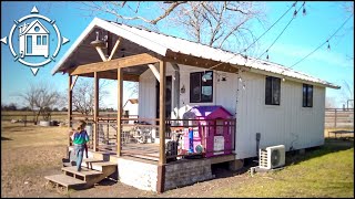 Family converts shed into a lovely tiny house for 16k [upl. by Aerbma]