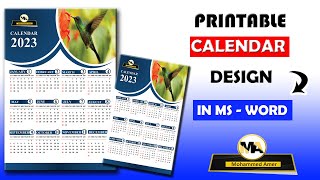 2023 printable calendar design in Ms  word [upl. by Cyndia16]