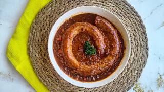 BOEREWORS RECIPE  Wors Stew  South African Food [upl. by Esiuol]