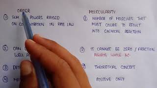 difference between order and molecularity  order and molecularity  chemical Kinetics [upl. by Nosliw]