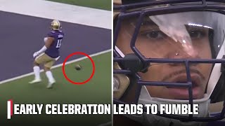 Washington drops ball before crossing the endzone resulting in a fumble 😬  ESPN College Football [upl. by Neik935]