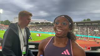 Brittany Brown Beats Shericka Jackson MarieJosée Ta LouSmith In 200m At Diamond League Oslo 2024 [upl. by Juxon]