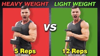 Low Reps Heavy Weight VS High Reps Light Weight for Muscle Growth [upl. by Calli]