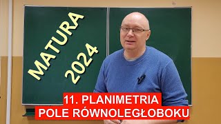 11 Planimetria pole równoległoboku Matura 2024 [upl. by Adle63]