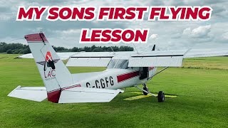 My Sons First Flying lesson at Barton Airfield Trafford Manchester [upl. by Attennhoj]