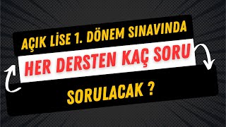 Açık Lise 1 Dönem Sınavı Hangi Okullarda Gireceğiz [upl. by Ailegna]