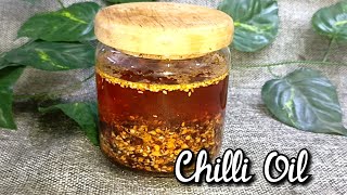 How To Make Chilli Oil At Home  Chilli Garlic Oil Recipe For Chinese Food  Chilli Oil with Garlic [upl. by Aicertap]