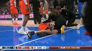 Chet Holmgren gets carried off court after scary fall vs Warriors [upl. by Aevin695]