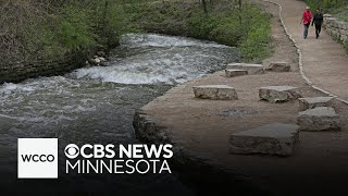 Minnehaha Creek’s rising water level has onlookers engrossed residents worried [upl. by Ayatnwahs268]