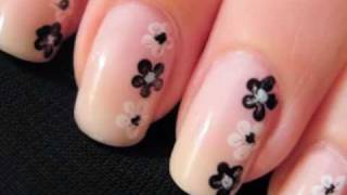 Easy Nail Art for Beginners Flower Nails [upl. by Eskil]