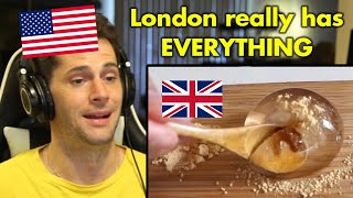 American Reacts to the Best Food in London [upl. by Akaenahs]