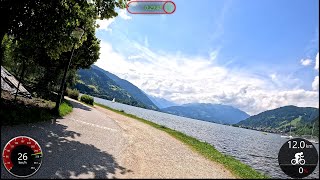 30 minute Indoor Cycling Workout Kaprun to Zell am See Austria Alps Garmin 4K [upl. by Olpe]