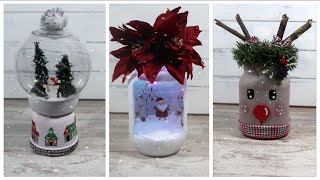 DIY NAVIDAD CREA LINDAS MANUALIDADES CON TARROS DE CRISTAL 🎄🌟 [upl. by Nnaeirb190]