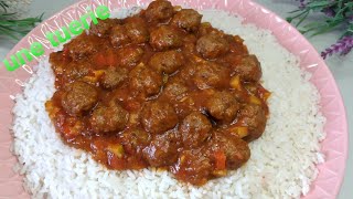 Délicieuses boulettes de bœufs avec légumes en sauce et riz hyper bon et facile [upl. by Rosemarie148]