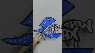 Cute paper Shark Craft idea for kids Easiest Paper Craft video Step by step viralshort shortsfeed [upl. by Gnouc]