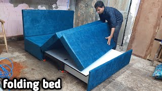 how to make folding sofa bed how to make sofa cum bed three folding bed [upl. by Nottus666]