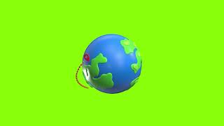 Globe 3D Animated Icon  Green Screen  GreenScreenMagic [upl. by Anawait]