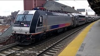 NJ Transit trains at Newark Broad Street railfanning part 2 ALP45DP Mode Changes [upl. by Manoff]