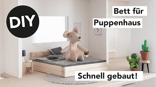 DIY Bett für Puppenhaus selber bauen  Anleitung [upl. by Jehoash19]