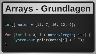 Java Einführung in Arrays Felder  Beispiel Notendurchschnitt [upl. by Anon]