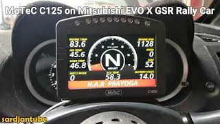 MoTeC C125 Colour Display on Mitsubishi EVO X GSR Rally Car [upl. by Glick585]