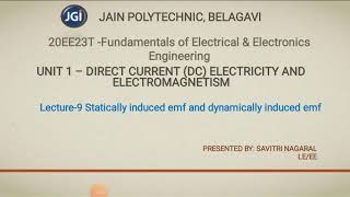 20EE23T Unit1 Statically and dynamically induced emfLect9 [upl. by Florrie]