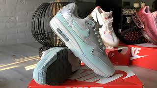 Nike Air Max 1 87 quotGLACIER BLUEquot Metallic PlatinumGlacier BlueCollectionPart 529 [upl. by Notgnilra]