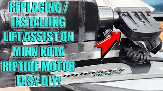 Installing Lift Assist Spring on Minn Kota RiptideTerrova Trolling Motor on Boston Whaler Montauk [upl. by Makell]