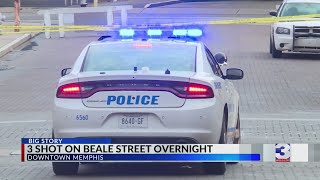 Overnight triple shooting on Beale Street leaves 1 critical 2 in noncritical condition [upl. by Assenaj]